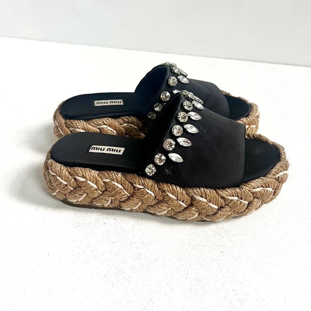 Miu Miu | Platform Crystal Slides